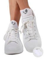 Skarpety stopki unisex haft z przodu zabawne buźki białe 3PAK 39-42 YOCLUB