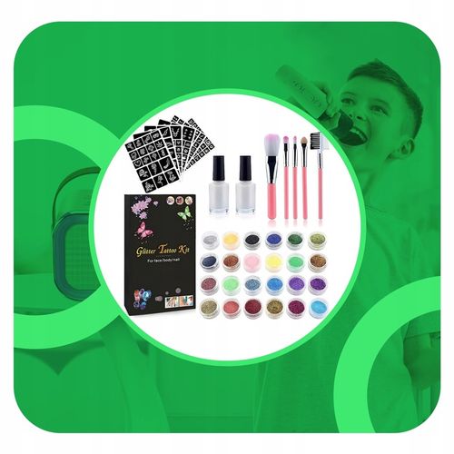 Zestaw do Robienia Tatuaży Brokatowych Szablony Tatuaże Brokatowe Duży DIY na Arena.pl