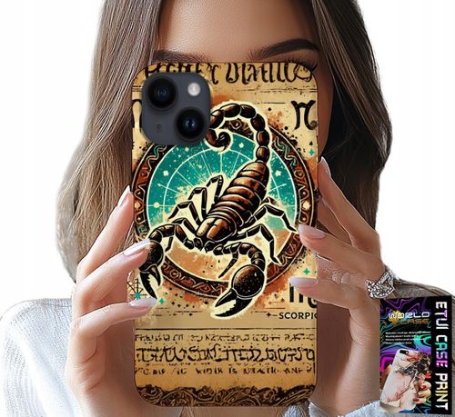ETUI DO IPHONE 15 PLUS - SKORPION ZNAK ZODIAKU ASTRONOMIA + FOLIA na Arena.pl