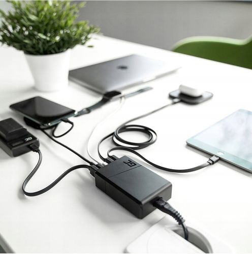 ŁADOWARKA SIECIOWA SZYBKA GC 52W 5x USB+ KABEL GC USB-A/LIGHTNING DO IPHONE na Arena.pl