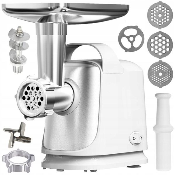 MASZYNKA DO MIELENIA MIĘSA ELEKTRYCZNA REWERS SZARPAK BIAŁA MOCNA 1300W zdjęcie 5