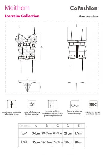 Gorset + Stringi Meithem Lostraim Collection rozmiar - L/XL na Arena.pl