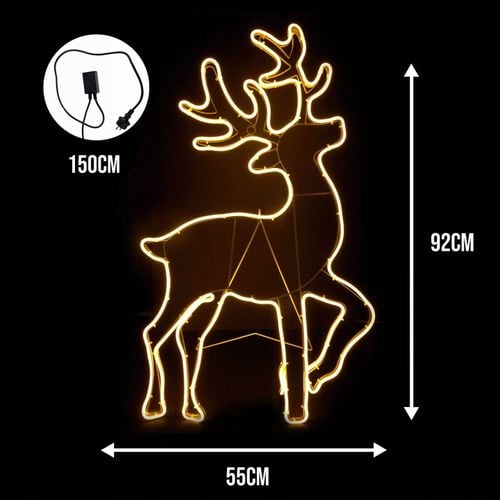 Lampki Zewnętrzne Świąteczne Renifer Dekoracja Ozdoba LED Neon Biały IP44 na Arena.pl