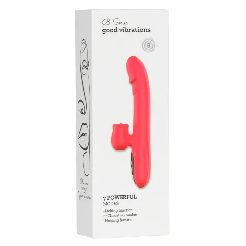 Silicone Vibrator 7 Powerful Modes - Licking, 7 Thrusting Heating, Red na Arena.pl