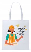 Torba Biała Eco Shopper Dla Inżyniera Prezent Z Nadrukiem Ze Zdjęciem
