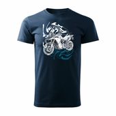 Koszulka motocyklowa z motocyklem na motor BMW GS F850 męska granatowa L
