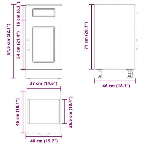 Szafka kuchenna dolna, Kalmar, brązowy dąb na Arena.pl