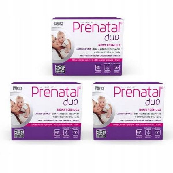 Zestaw 3x Prenatal DUO, 60kaps.+ 30kaps. zdjęcie 1