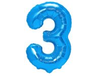 Balon foliowy "cyfra 3", ciemno niebieska, 100 cm [balon na hel]