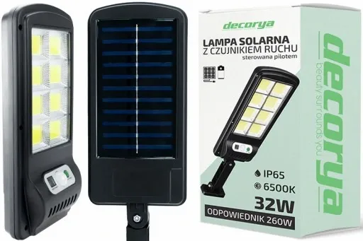 OŚWIETLENIE ZEWNĘTRZNE OGRODOWE MOCNA LAMPA SOLARNA LED ULICZNA COB PILOT zdjęcie 6