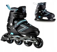 2X NILS ŁYŻWOROLKI 2W1 BLACK/BLUE M(35-38) NH11912 ROLKI ŁYŻWY REGULOWANE