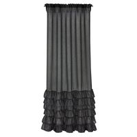 Czarna firana 140x250 cm DOLLY falbany etamina na taśmie