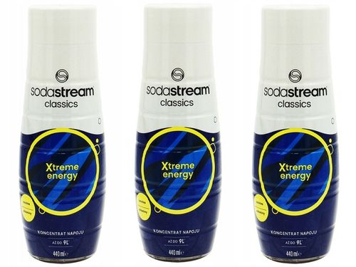 3x SYROP SODASTREAM XTREME ENERGY ENERGETYK DO SATURATORA 9L NAPOJU z 440ml na Arena.pl