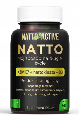 Natto Active witaminy D3 2000 IU K2 MK-7 Nattokinaza 60 eko tabletek na Arena.pl