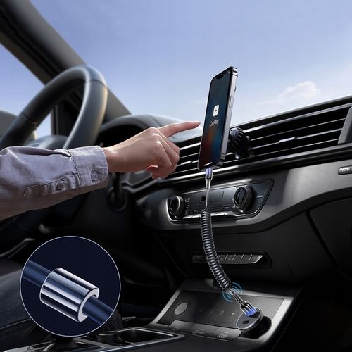 JOYROOM KABEL PRZEWÓD USB DO AUTA CAR PLAY SPIRALNY 3A USB-A/USB-C 1,5m na Arena.pl