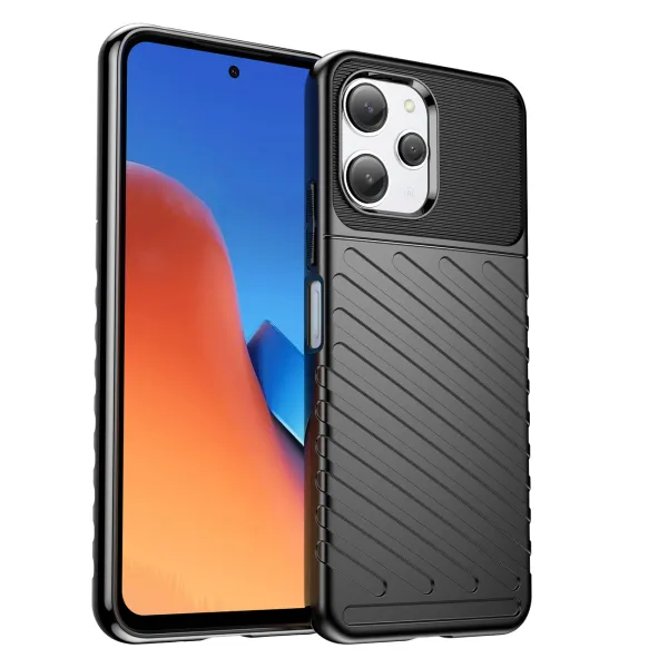 pancerne etui xiaomi redmi 12 thunder case - czarne zdjęcie 2