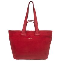 VEZZE torebka damska zamszowa shopper z długimi rączkami V498 czerwona