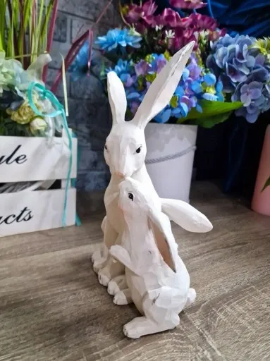 FIGURKA WIELKANOCNY ZAJĄC KRÓLIK Z MŁODYM model VI zdjęcie 4