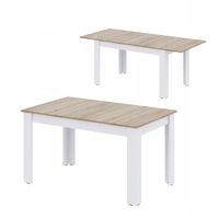 Stół rozkładany LOFT 90x160/225 cm do jadalni - dąb sonoma / biały