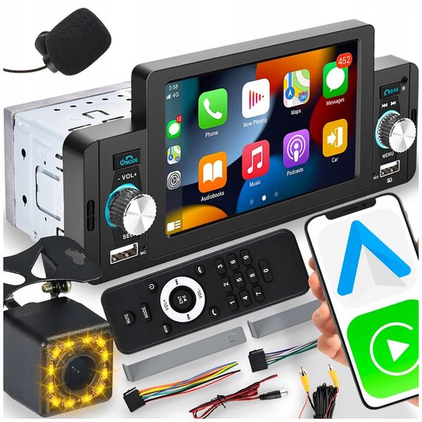 RADIO SAMOCHODOWE 1 DIN USB DOTYKOWE ANDROID AUTO CARPLAY MIRROR LINK zdjęcie 1