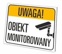 TABLICZKA OBIEKT MONITOROWANY GRUBA 3 MM 32x21 CM UV