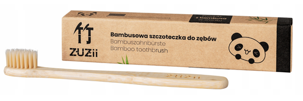 Bambusowa szczoteczka do zębów dla dzieci BEŻOWA