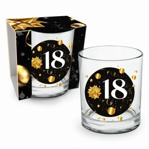 Przepięknie Zdobiona Szklanka Kubek dla Chłopaka Niego, Prezent 18 urodziny zdjęcie 1