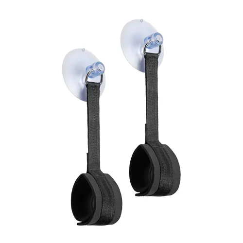 ouch! by shots - regulowane kajdanki z mocną przyssawką, czarne na Arena.pl