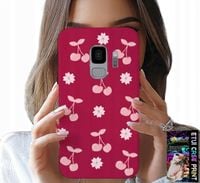 ETUI DO SAMSUNG GALAXY S9 - WISIENKI, WIŚNIE NA BORDOWYM TLE + FOLIA