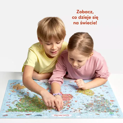 Puzzle CzuCzu 300 elementów, odkrywcy. Mapa świata na Arena.pl