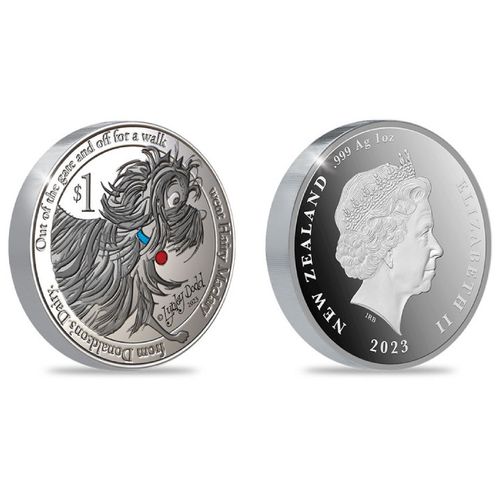 New Zealand: Hairy Maclary from Donaldson’s Dairy kolorowany 1 uncja Srebra 2023 Proof na Arena.pl