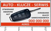 BANER REKLAMOWY 130x80 cm duży wybór wzorów AUTO KLUCZE SERWIS