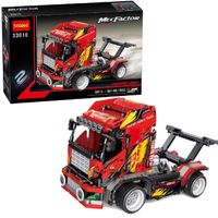 Klocki konstrukcyjne ciężarówka auto 2w1 Czerwona 1051 elementów