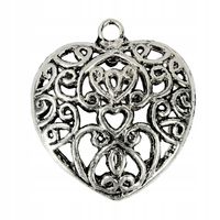 Zawieszka SERCE 30x30mm platyna 1 szt.