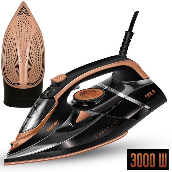 Żelazko parowe ze stopą ceramiczną 3000W czarne mocne MPM MZE-24/C zdjęcie 1