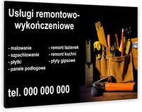 TABLICZKA REKLAMOWA szyld z dibondu 40x30 cm remonty wykończenia