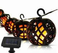 Łańcuch solarny LED 6 lampionów wiszące lampki ogrodowe