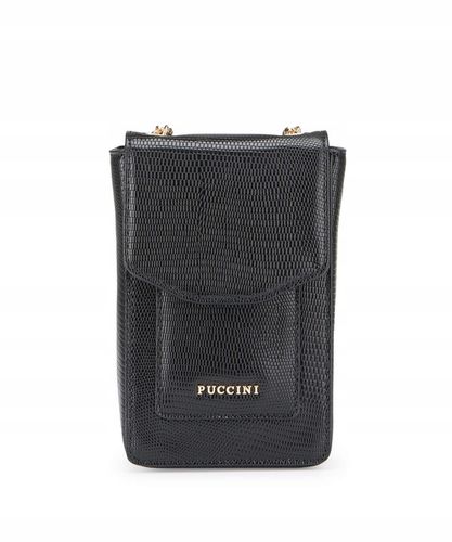 Mini Mała Torebka Damska Listonoszka Z Łańcuszkiem PUCCINI Czarna BML059T-1 na Arena.pl