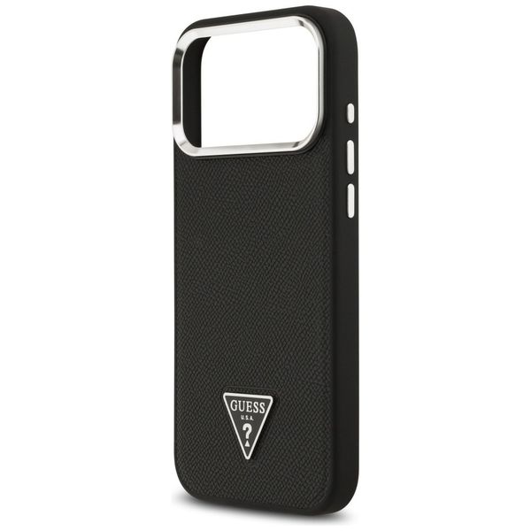 Etui Guess Grained Triangle Logo MagSafe do iPhone 17 Pro Max czarny zdjęcie 6