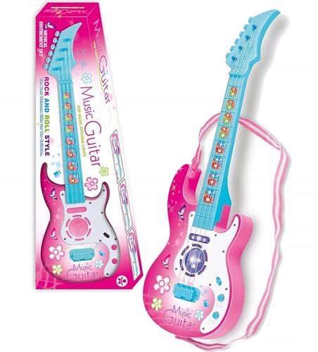 GITARA ROCKOWA DLA DZIECI ŚWIECI GRA INSTRUMENT DŹWIĘK na Arena.pl