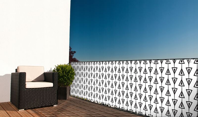 OSŁONA BALKONOWA MATA NA BALKON BIAŁA Z GRAFIKĄ BARIERKA WYMIAR zdjęcie 9