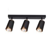 REFLEKTORY TRZY RUCHOME LED GU10 KINKIET CZARNO ZŁOTY