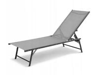 Składany leżak ogrodowy 5-pozycyjny Sanya jasny szary
