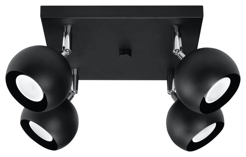 Plafon LAMPA sufitowa SL.0446 kwadratowa OPRAWA reflektorki kule balls czarne zdjęcie 1