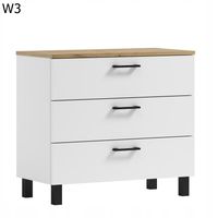 Komoda Nela 60 z 3 szufladami blat 16 biały/dąb craft złoty (W3)