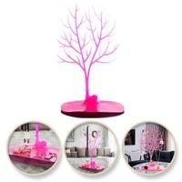 ekspozytor na biżuterię duży- naszyjnik, pierścionki różowe drzewo e32r