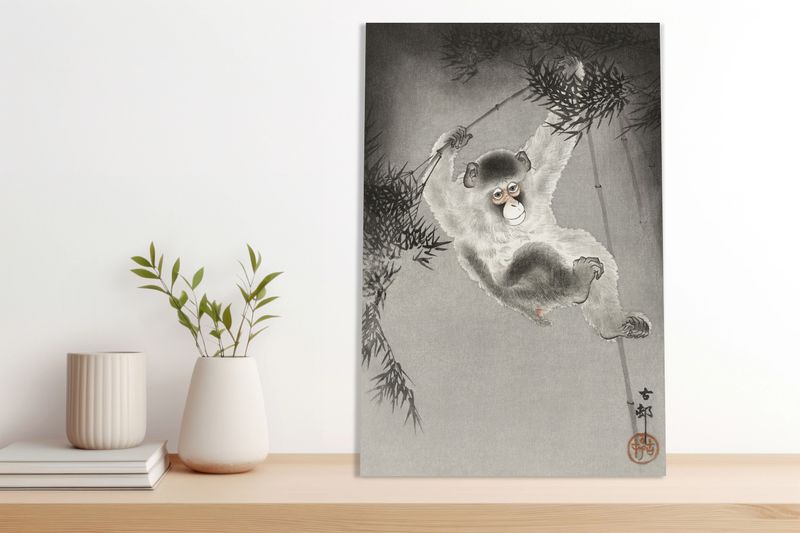Obraz 60x90cm Monkey, Koson Japoński Vintage do Salonu zdjęcie 4