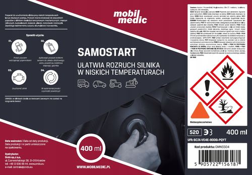 SAMOSTART MOBIL MEDIC STARTER PREPARAT DO URUCHOMIENIA SILNIKA SPRAY 400 ml na Arena.pl