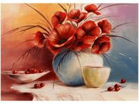 50X70CM MAKOWA KOMPOZYCJA OBRAZ POKOJU DREWNINE