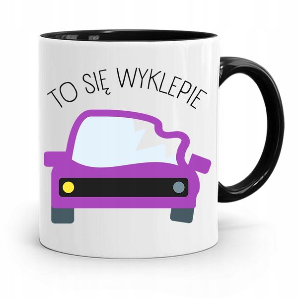 Kubek Czarny Prezent Dla Mechanika To Się Wyklepie Z Nadrukiem Ze Zdjęciem zdjęcie 1